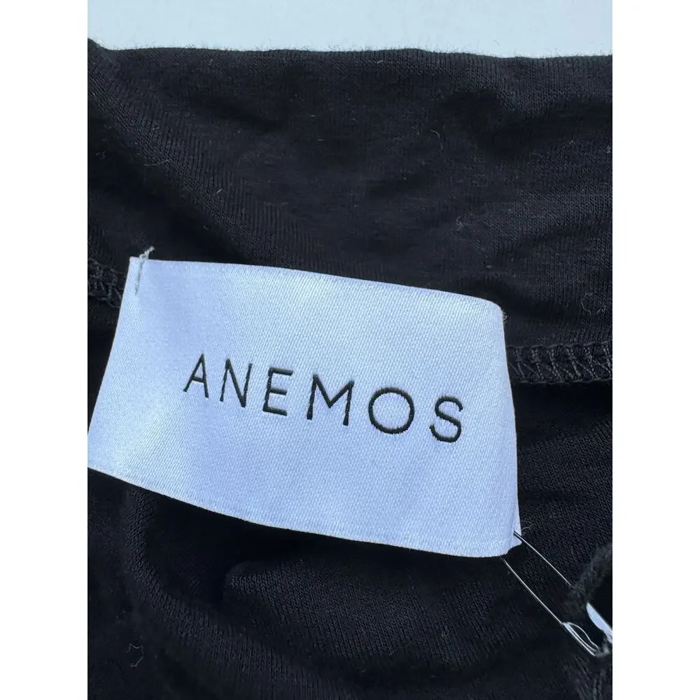 Anemos SQUARE NECK MINI TANK DRESS IN BLACK & WHITE CONTRAST STRAP JERSEY Small - Picture 3 of 4